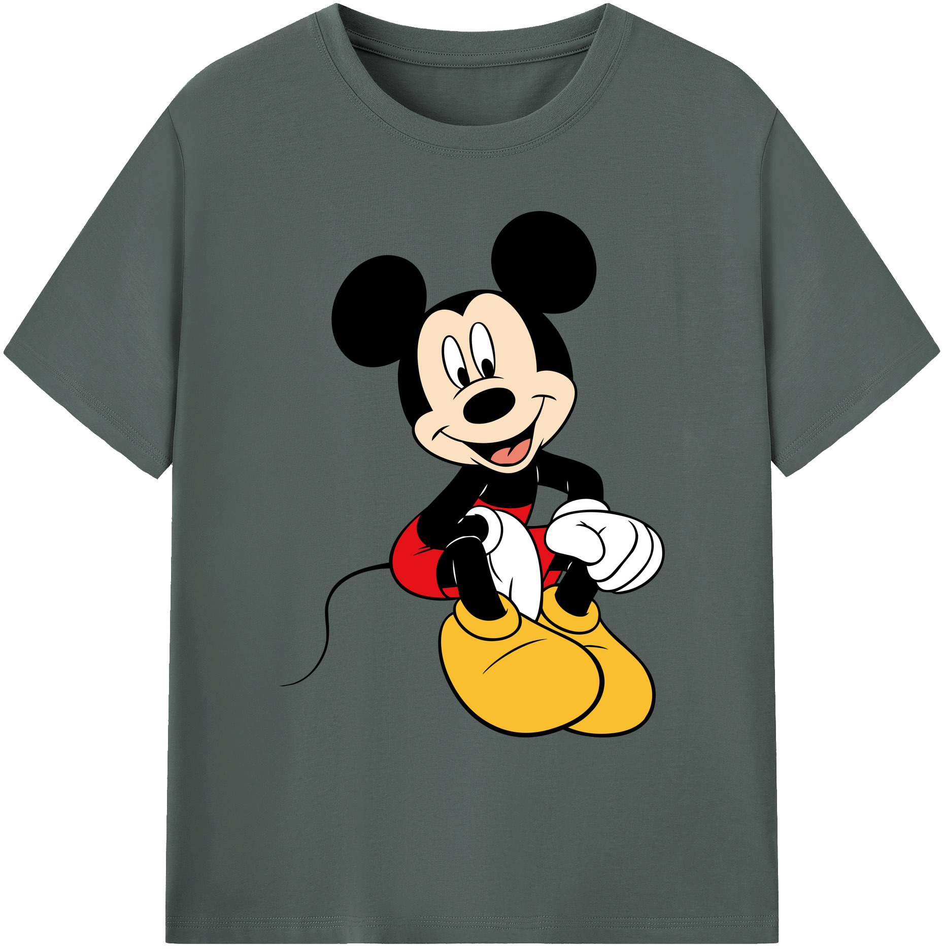 ミッキーマウス Mickey Mouse 綿100％ メンズ半袖Tシャツ｜肌触りやわらか＆通気性